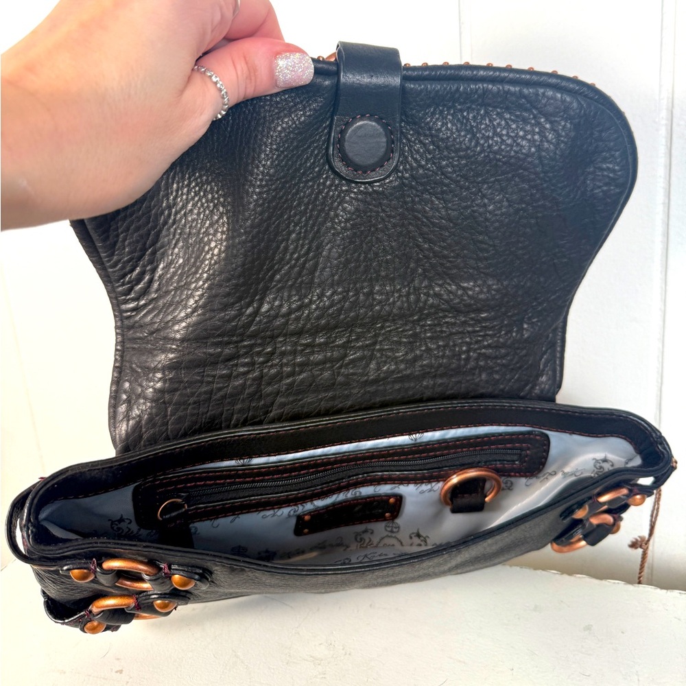 Kate Landry Clutch leather with metal grommets and accents soft NWT - Picture 3 of 9